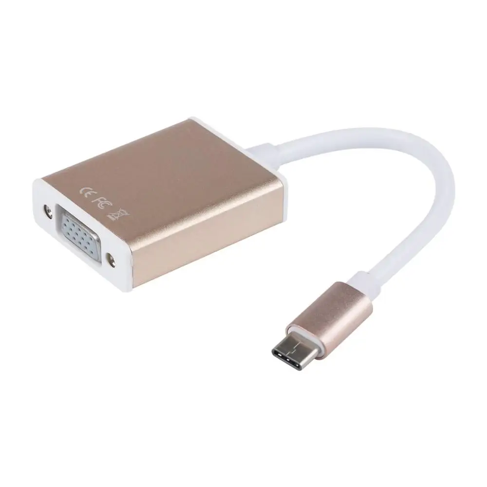Супер Скоростной USB 3 1 Type C VGA адаптер Реверсивный для нового Macbook 12 дюймов золотой +
