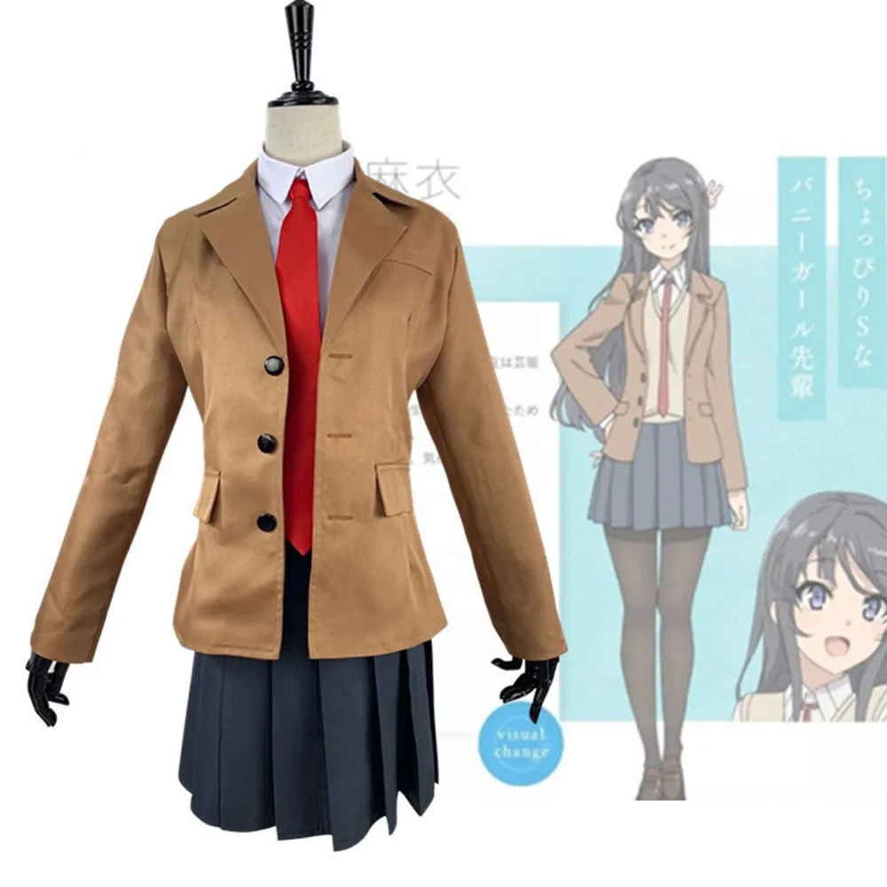 Аниме Seishun Buta Yarou wa Bunny Girl Senpai no Yume wo Minai Sakurajima Mai Azusagawa Sakuta косплэй костюм для женщин