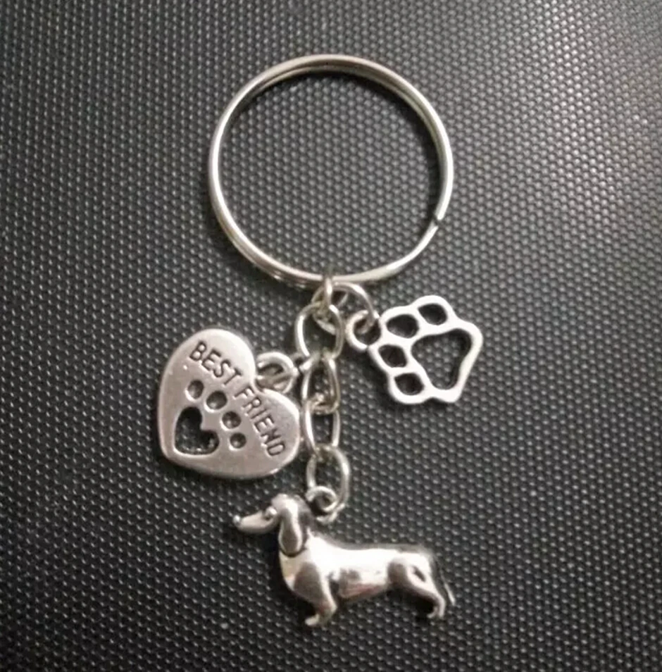 Грейхаунд собака и сердце-кошка/собачья лапа брелок-модные ювелирные изделия
