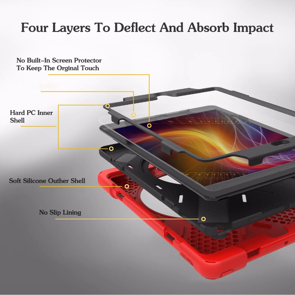 New Shockproof Kids Case for IPad 9.7 2017 2018 A1822 A1823 Heavy Duty Silicone Hard Cover Kickstand Design Hand Bracel + Gift | Компьютеры