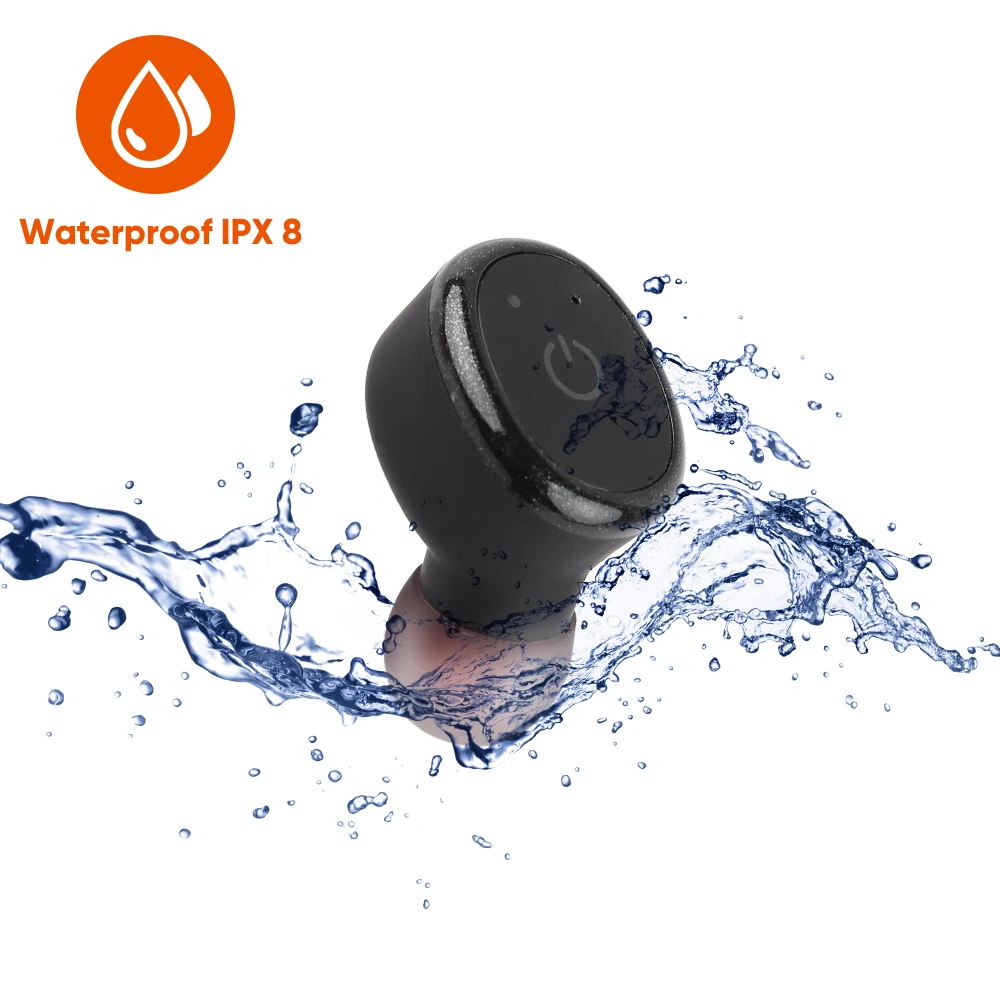 Новые настоящие беспроводные Bluetooth наушники IPX 8 водонепроницаемые