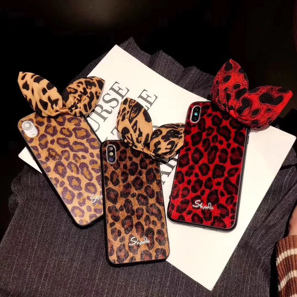Zxtrby Леопардовый принт Телефон чехол для iPhone 6 S 7 8 Plus X XR XS Max Мягкий ТПУ кролик DIY
