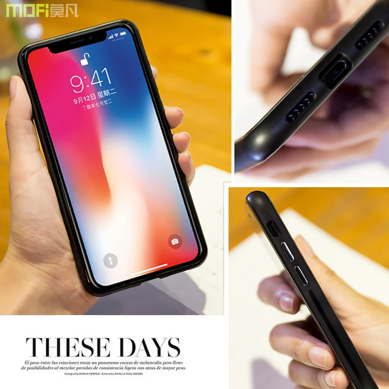 Роскошный чехол из закаленного стекла для iphone X задняя крышка Mofi футбола