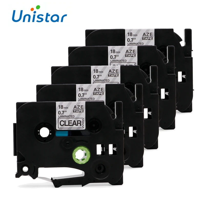 Unistar 5 упаковок ленты с лейблом совместимы для Brother P-touch этикетки TZe-141 18 мм черный