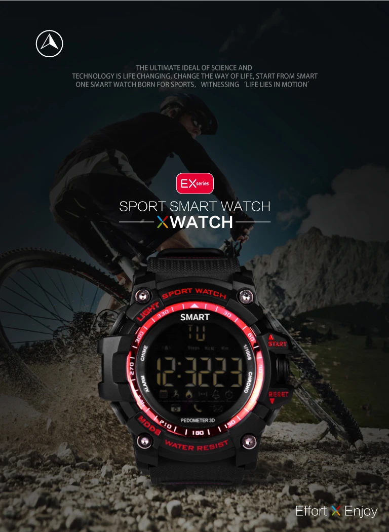 Новинка EX16 Спортивные Bluetooth Смарт часы Xwatch 5ATM IP67 водонепроницаемые умные часы Шагомер Секундомер Будильник долгое время ожидания