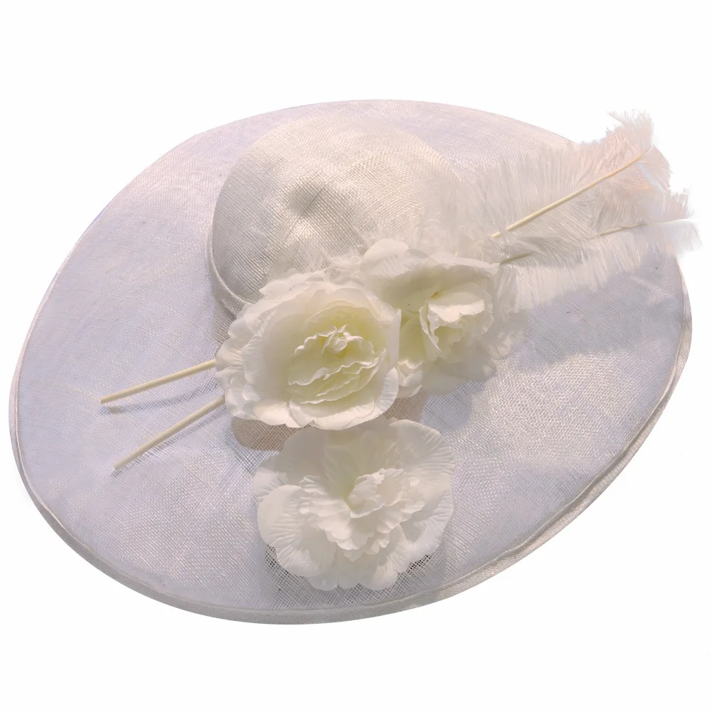 1 шт. женская пляж шлемов sun Caps 2017 Весна белье цветы перо сплайсинга роскошные Вс