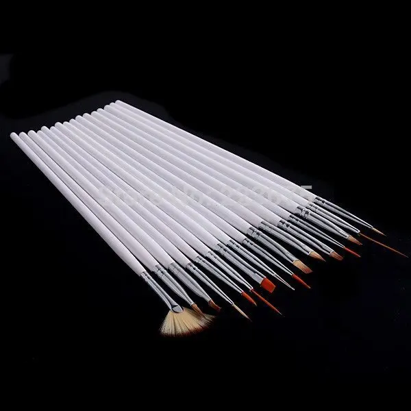 Продажа волнистых волос 16 шт. Белый Nail Art кисти набор кисточек для макияжа ногтей