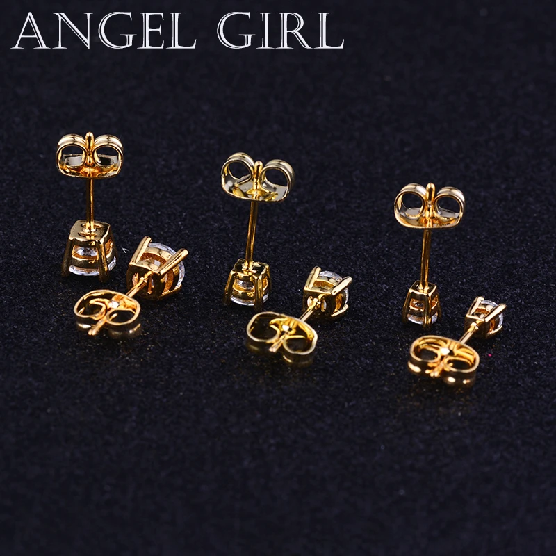 Angel Girl модные популярные круглые 3 мм Австрийские кубические циркония серебряные