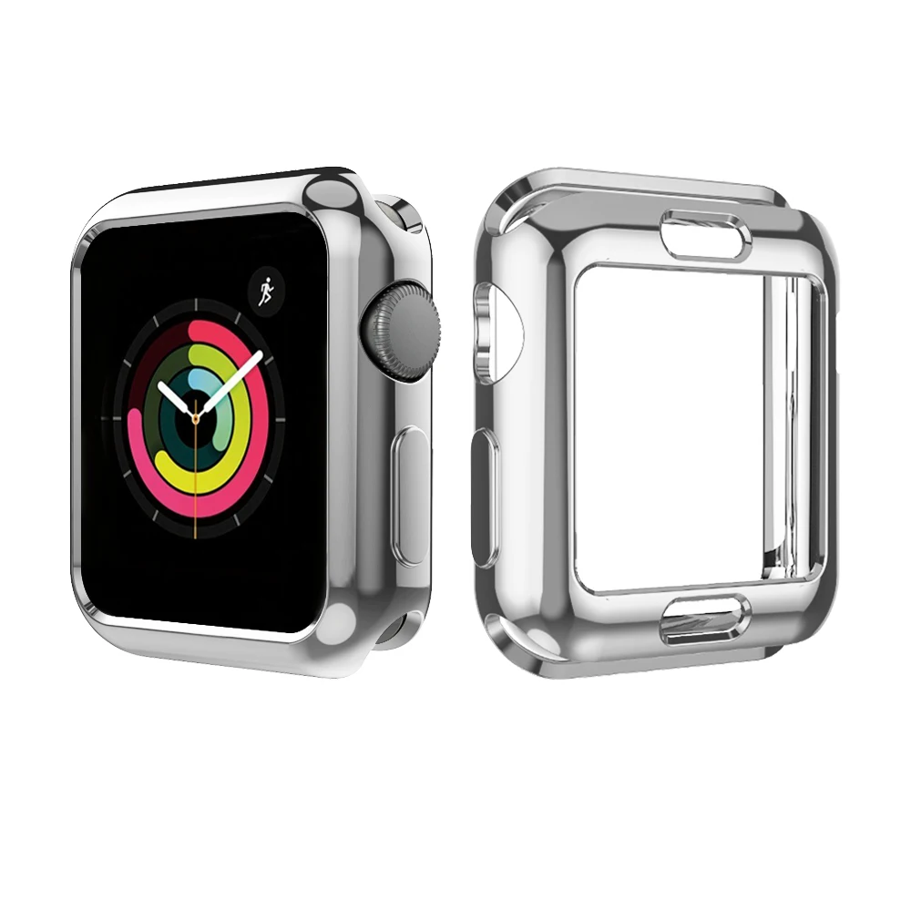 5 видов цветов Чехол из мягкого ТПУ с полной защитой для Apple Watch Series 3 2 1 38/42 мм