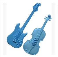 new wholesale hot sale guitar violin musical instrument chocolate silicone mold fondant cake decoration mold chocolate mold