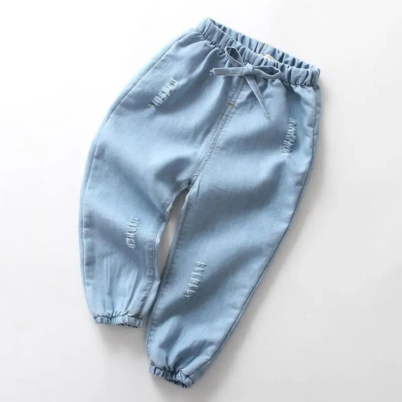 Джинсы для мальчиков новинка и лето 2019 детские летние брюки с защитой от москитов