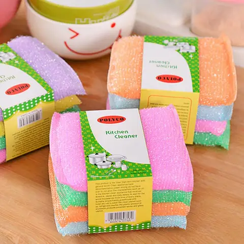 Cozinha antiaderente de óleo de lavagem de óleo de lavagem de óleo de lavagem de pano para lavar pano de toalha de tigela de pano esponja 4 pcs