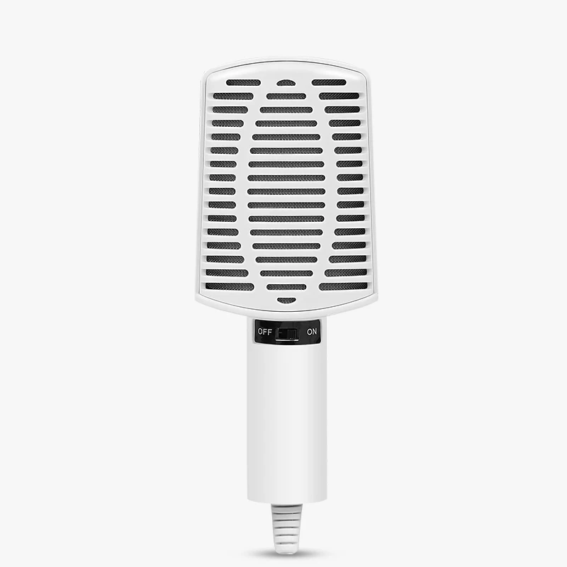 USB Студийный конденсаторный микрофон для записи музыки звук Foley аудио белый микрофон для YouTube видео