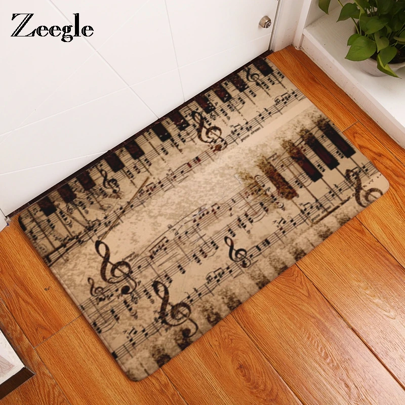 

Zeegle Floor Mat Welcome Doormat Musical Note Printed Kids Bedroom Outdoor Mats Bathroom Carpets Kitchen Mats Bedside Area Rugs