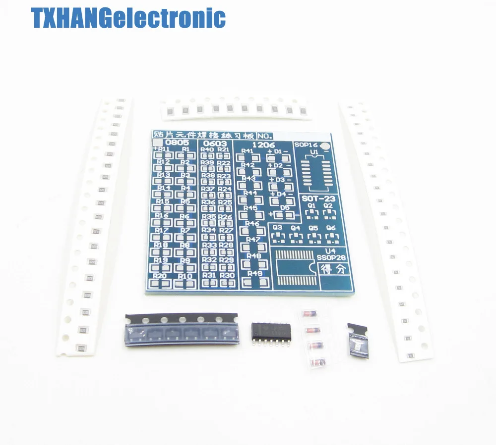 SMT SMD компоненты Сварочная тренировочная доска паяльная тренировка набор сделай