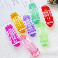 women summer holiday extra big u shape acrylic hair clips candy colors clear solid plastic hair claws cute hair holder