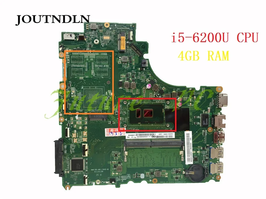 JOUTNDLN для Lenovo V310 15ISK материнская плата ноутбука DA0LV6MB6F0 i5 6200U SR2EY 4 Гб RAM