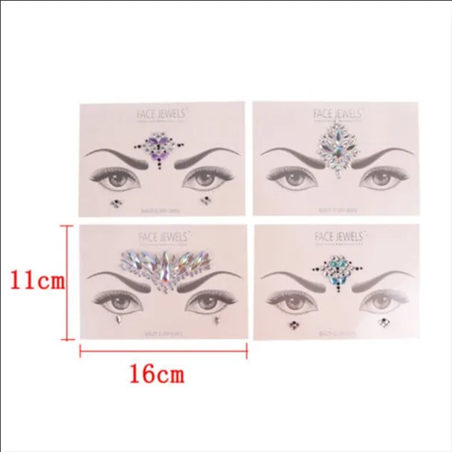 

New Temporary Rhinestone Glitter Tattoo Stickers Face Jewels Gems Festival Party Makeup Body Jewels Flash Fake Temporary Tattoos