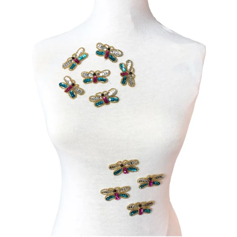 20 шт. вышивка блестками бабочками бусинами искусственными нашивками в виде