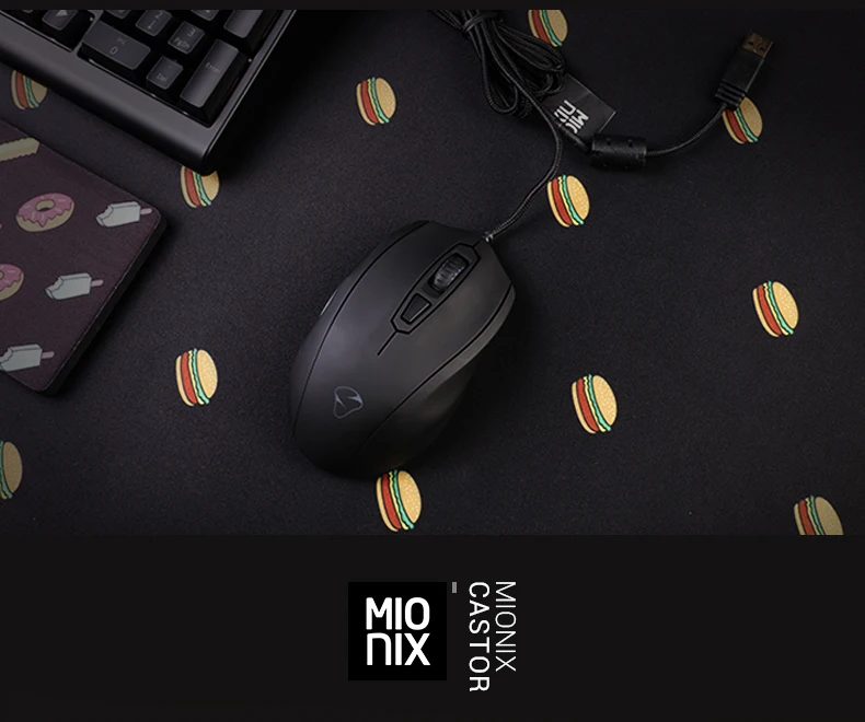 Mionix Кастор черный цвет Gemini эргономичный RGB светильник игровая мышь проводная мышь игровая мышь
