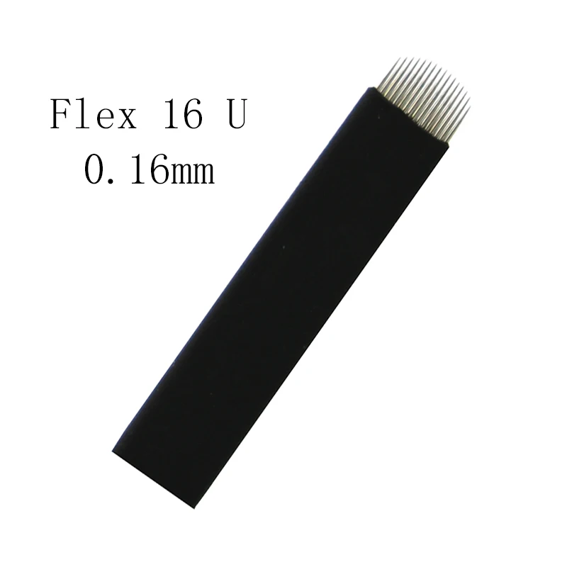 50pcs Black 0.16mm Microblading Needles 7/9/11/12/14/16/17/18 Pins Nano Blade For Permanent Makeup Eyebrow Laminas Tebori