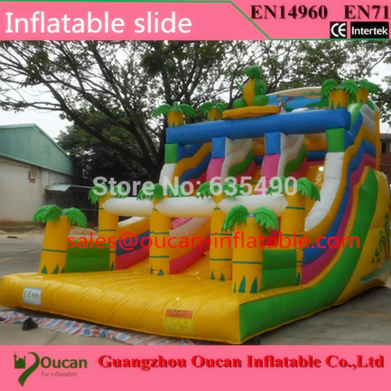 Бесплатная доставка надувная горка коммерческого класса для тропической пальмы