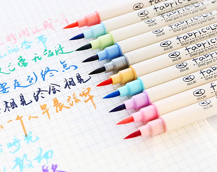 

10Colors/set art Marker Pen DIY calligraphy brush Crafts Soft Brush Pen Art Marker Pen For Stationery School Supplies