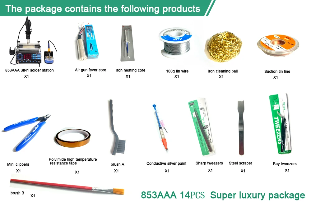 YIHUA 853AAA паяльная станция 3 в 1 Bga паяльная станция 650 Вт горячий воздух для поверхностного монтажа пистолет+ 60 Вт паяльники+ 500 Вт Подогрев станция