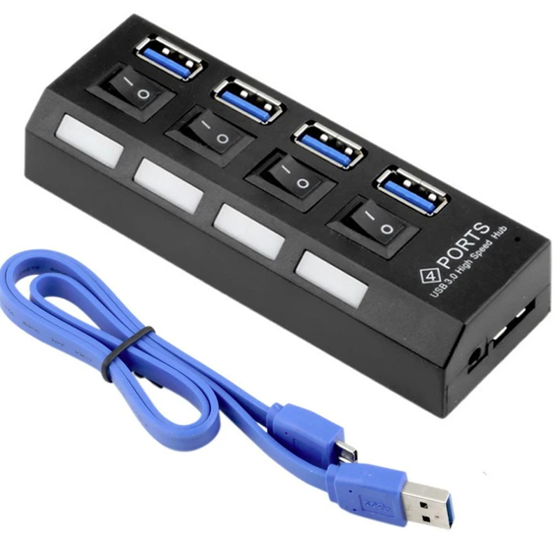 

USB-разветвитель, 4 порта, 5 Гбит/с, со светодиодной подсветкой