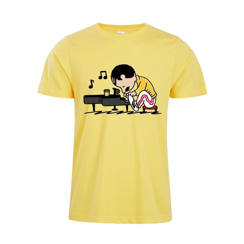Queen Freddie Mercury Play The Piano, забавная футболка Mercury Piano, летняя футболка с коротким рукавом, футболки