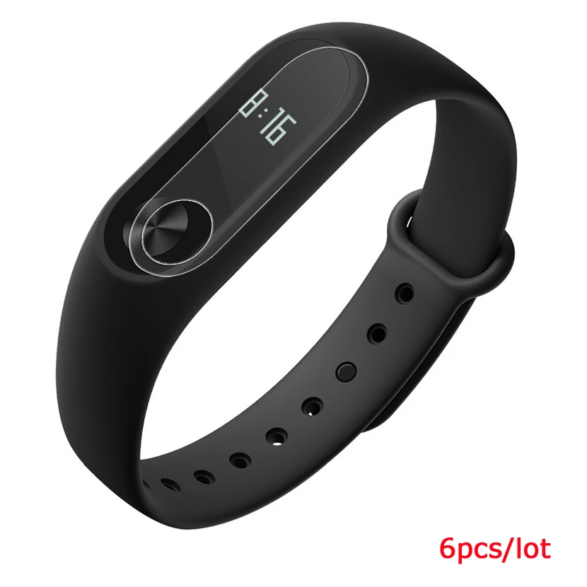 6 x protective film Для mi Band 2 ремешок силиконовый браслет для Xiaomi mi Band 2 ремешок на запястье браслет для mi band 2 Correa - Цвет: 6 x protective film