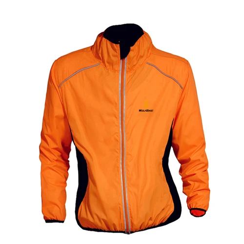 Orange Cycling Jacke WOSAWE, дышащие куртки для велоспорта, мужские, ветрозащитные, непромокаемые, Спортивная, велосипедная куртка для бега, езды на горном велосипеде, одежда, дождевик - Цвет: Orange Cycling Jacke