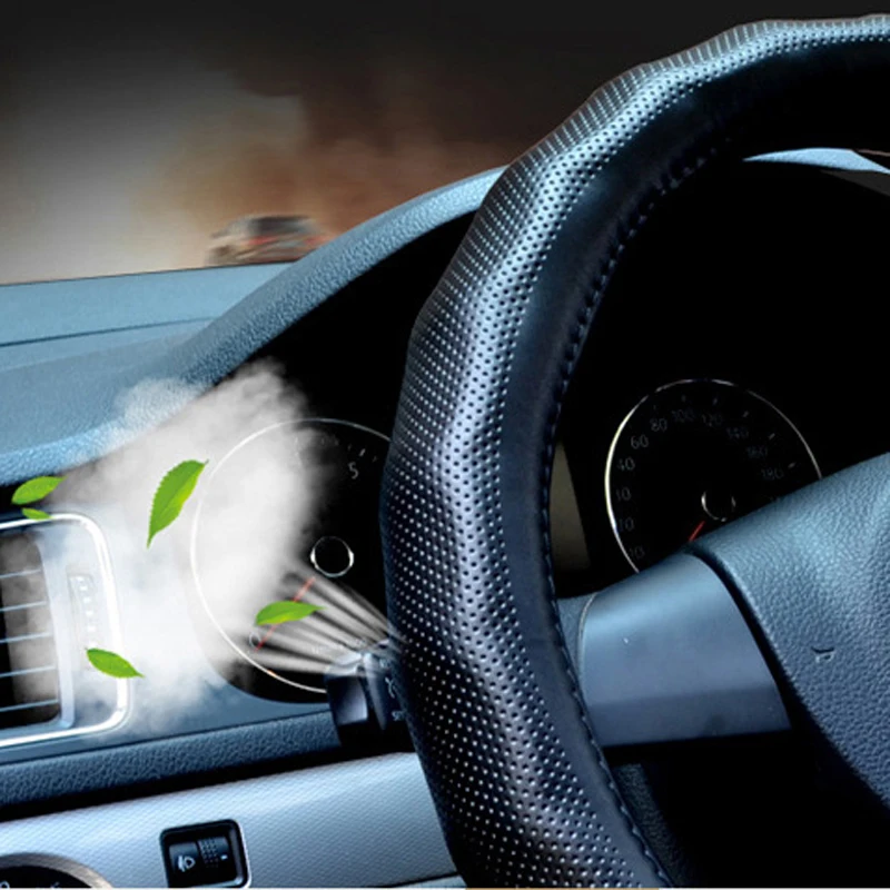 Car Steering Wheel Cover Genuine Leather Wear resistant Styling Braid on The Steering-wheel Automotive Accessories | Автомобили и