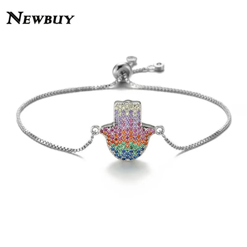 

NEWBUY Роскошный AAA + Красочный браслет с фианитом, Женские Ювелирные изделия, очаровательные браслеты с милой пальмой для женщин, ювелирные из...