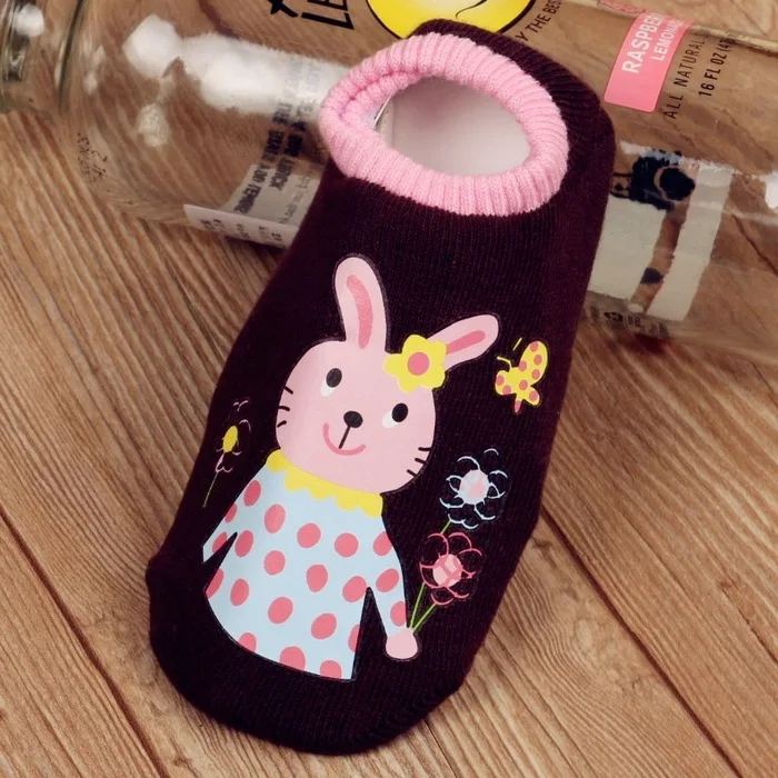 5 Coffee Rabbit Носки для новорожденных на весну, осень и зиму нескользящие носки для маленьких мальчиков с рисунком лягушки, обезьяны, Львов, носки для маленьких девочек от 0 до 4 лет - Цвет: 5 Coffee Rabbit