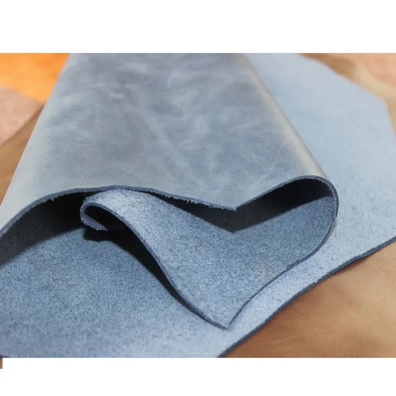 Винтажная 100% натуральная телячья кожа/полировальная восковая зернистая желтая