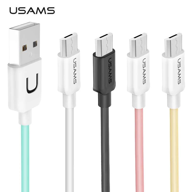 Micro USB кабель для Android, USAMS быстрое зарядное устройство USB кабель для samsung Xiaomi LG Microusb данных синхронизировать мобильный телефон зарядный кабель