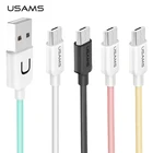 Micro USB кабель для Android, USAMS быстрое зарядное устройство USB кабель для Samsung Xiaomi LG Microusb данных синхронизировать мобильный телефон зарядный кабель