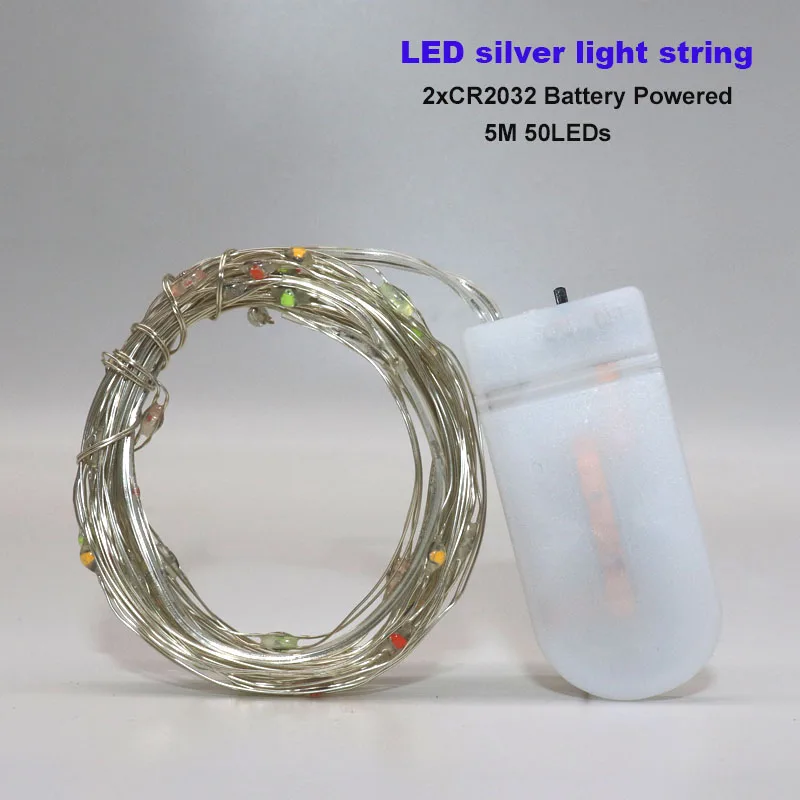 5M 50LEDs 1 м 2 м 3 м 4 м 5 м 10 м медный провод светодиодный гирлянды праздничное освещение сказочная Гирлянда для рождественской елки украшения свадебной вечеринки - Испускаемый цвет: 5M 50LEDs