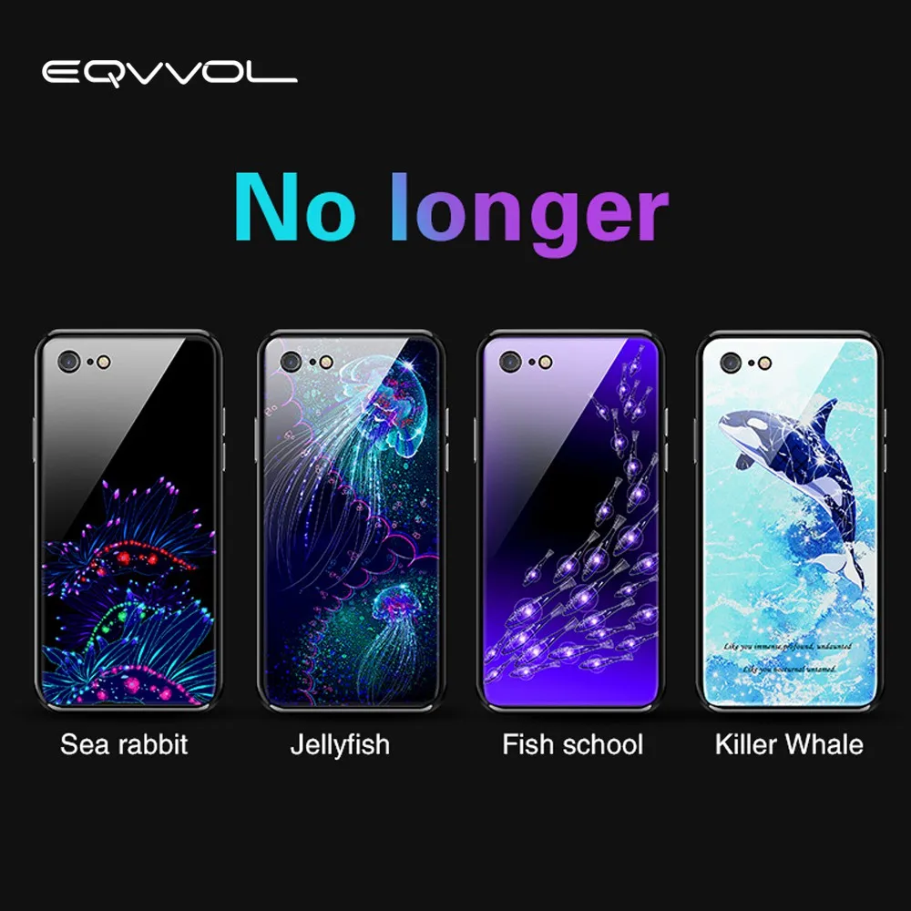 Eqvvol закаленное стекло ТПУ чехол для iPhone X 8 плюс защитный мобильного телефона 6 Plus