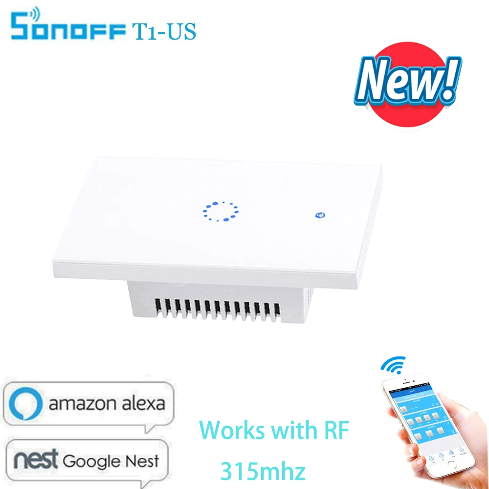 US Sonoff Touch WIFI Switch Luxury Crystal Glass Plate Wireless Timing APP Remote Control Via EWELINK |