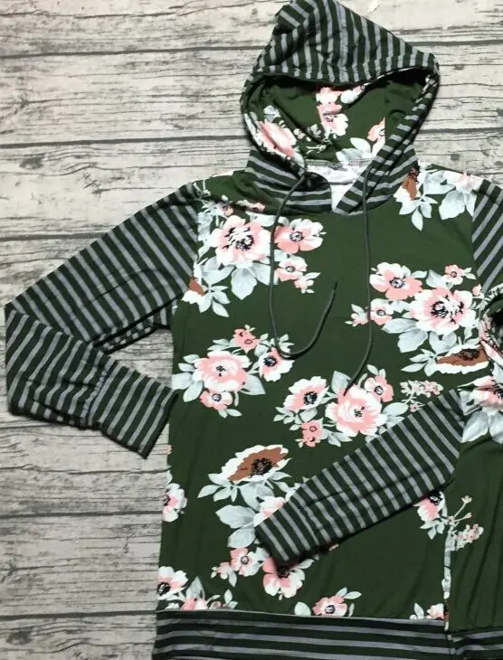 dark green adult Осенне-зимняя одежда для детей; одежда с капюшоном для маленьких девочек; детская одежда из молочного шелка с кулиской; хлопковый бутик; цветочный узор в полоску; Цвет Серый, винный - Цвет: dark green adult