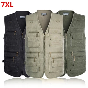 Женский весенне-осенний повседневный уличный жилет, жилет из хлопка с несколькими карманами для фотосъемки, мужской жилет без рукавов для рыбалки