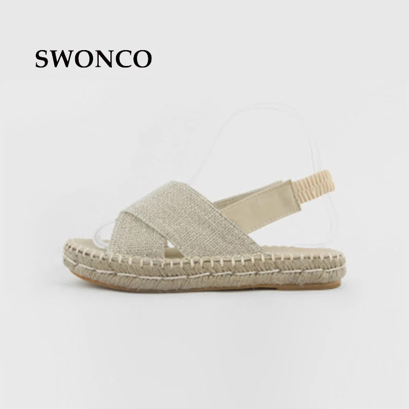 SWONCO/женские босоножки коллекция 2018 года Летние на платформе из соломенной