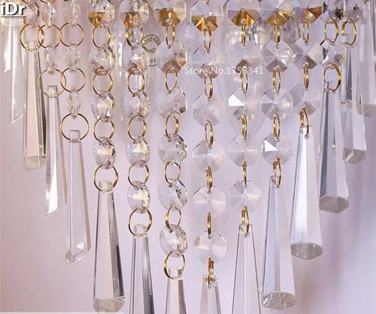 Современная Минималистичная лампа для спальни с золотыми кристаллами