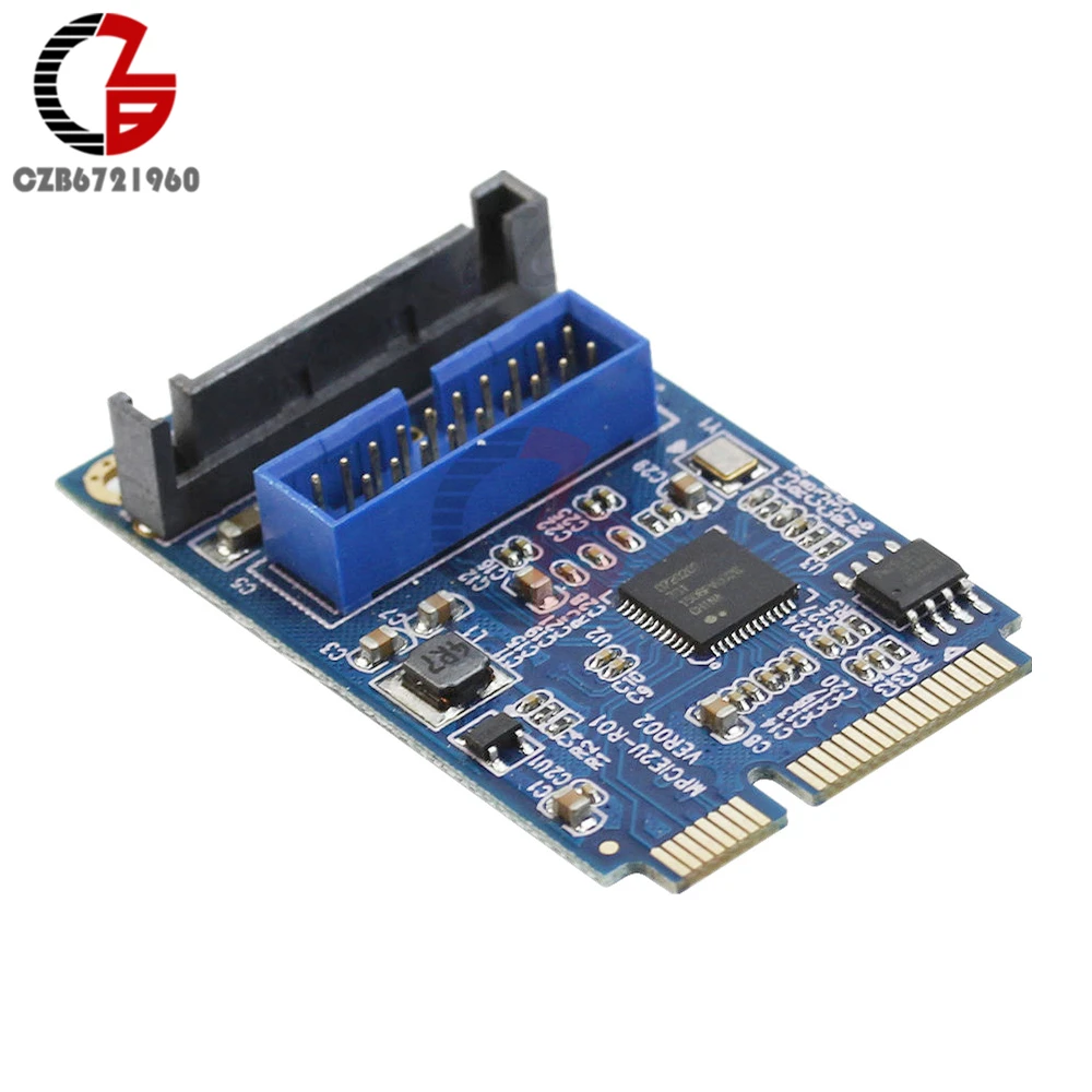 Mini PCI-E to USB Adapter PCIE 19Pin SATA Dual USB3.0 Expansion Card | Обустройство дома