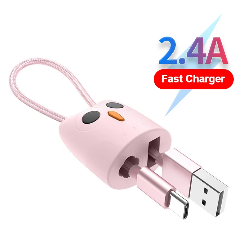 Короткий милый кабель usb type C для samsung S9 S10 2.4A Быстрая зарядка хранения данных USB huawei