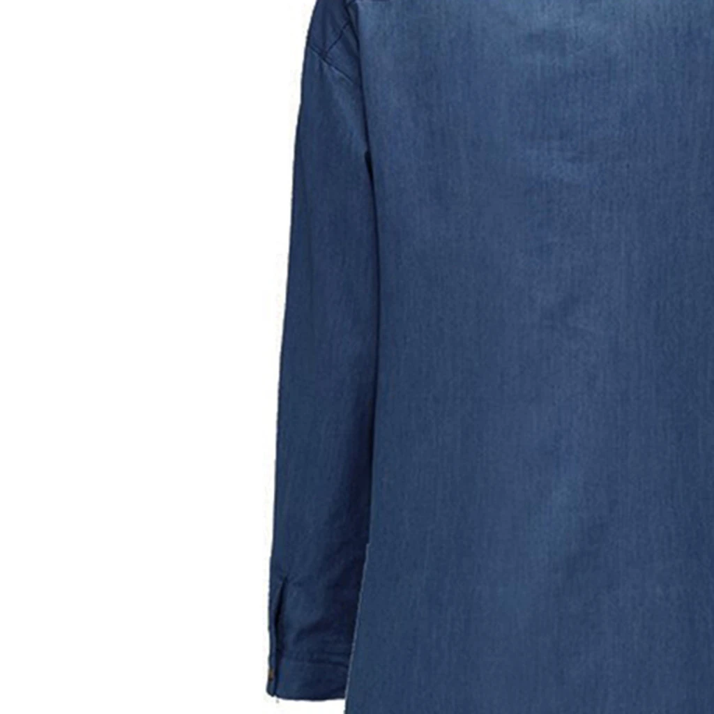 Женское платье рубашка повседневное облегающее из джинсовой ткани с карманами