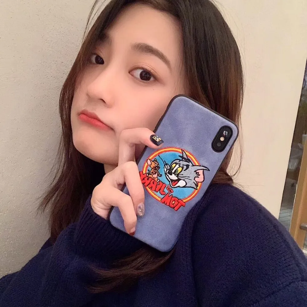Мягкий плюшевый чехол том и Терри для iPhone X XR XS Max телефона с рисунком кота мышки 11