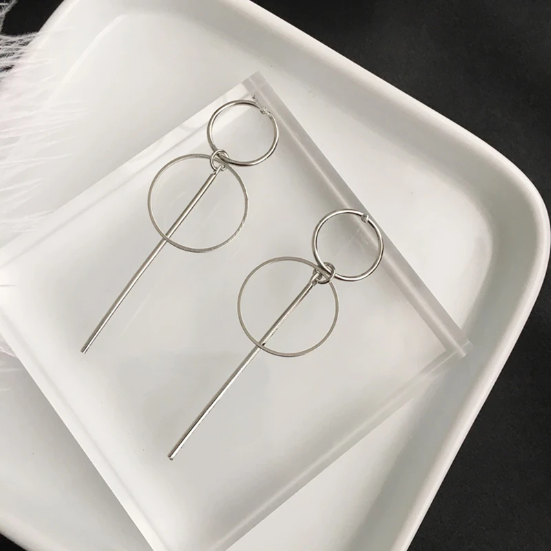 2019 новые модные серьги Bijoux Панк простые длинные кисточки кулон размер круг для